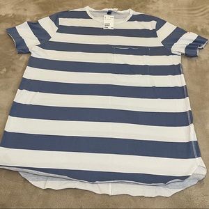 H&M White and Blue Striped Tshirt